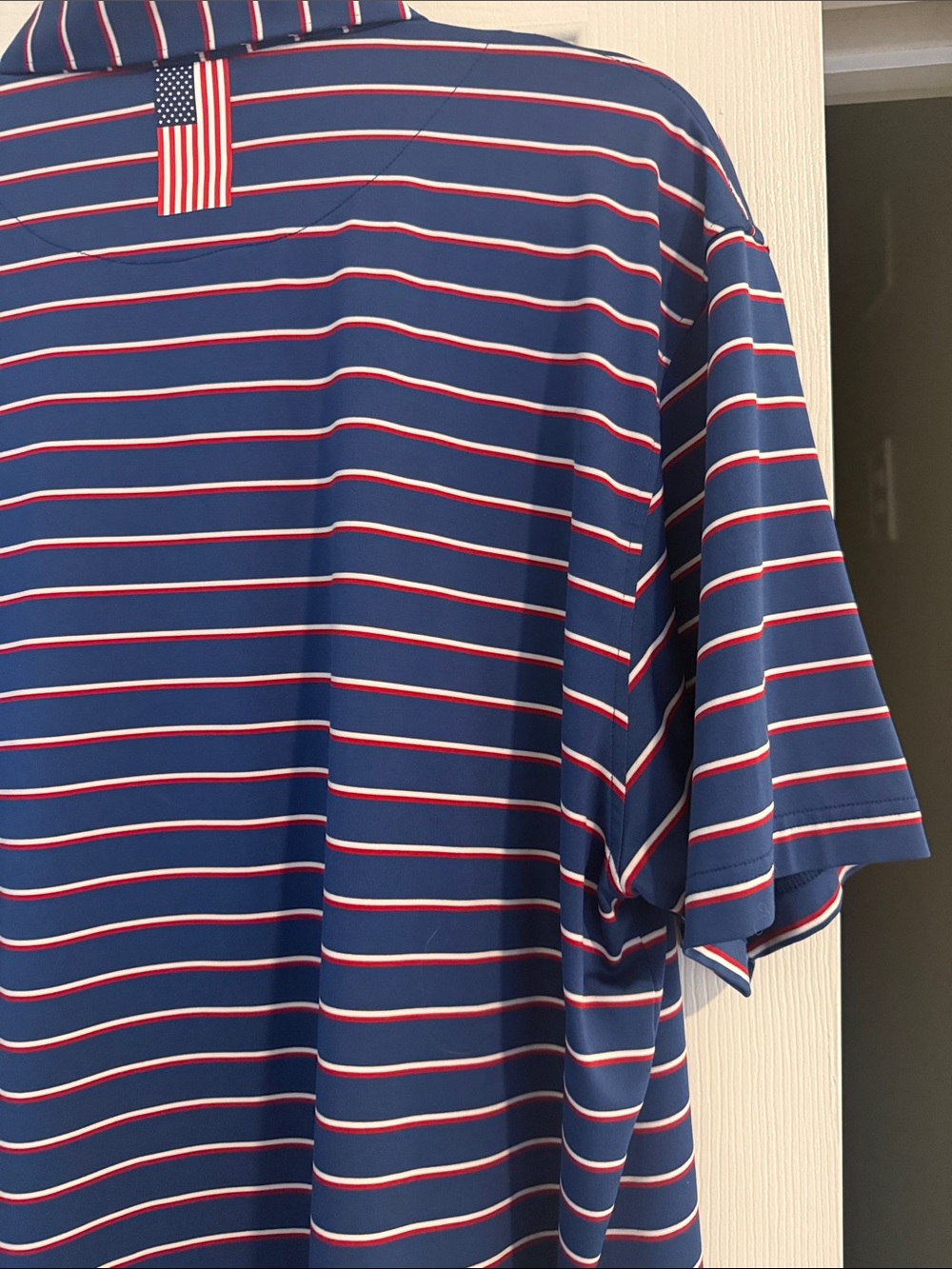 Rhoback Navy Polo with White and Red Stripes - Picture 8 of 11